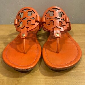 Tory Burch Miller sandals in orange leather style number 51138205 Sz 9.5